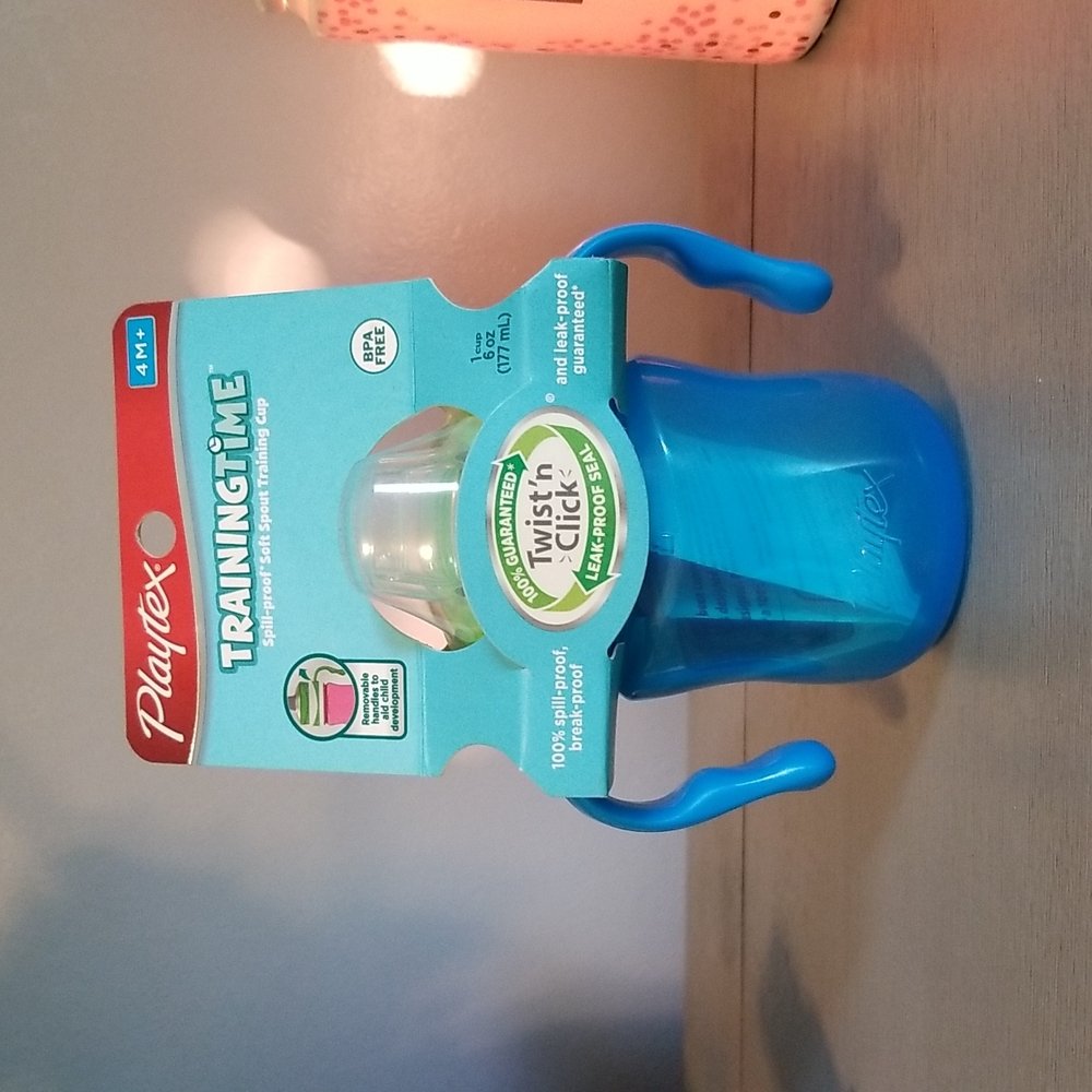 Playtex Training time blue/green spill proof sippy cup
